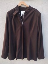 Norma Kamali OMO Maroon Zipper Blazer/Jacket Vintage 80s Band Collar SZ 8 -9