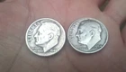 Set 2 Old Silver Roosevelt Dime 1946 1954 Philadelphia Mint CH1946