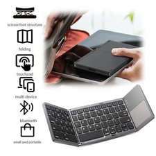 Mini Folding Wireless Bluetooth Keyboard With Touchpad for Laptop Tablet Phone
