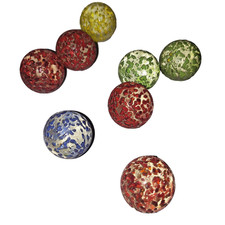 VTG Confetti Glass Marbles Multicolor Textured speckled Design Lot of 8