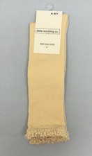 NWT Little Stocking Co Girls Lace Top Knee High Socks Size 4-6Y Vanilla Lace