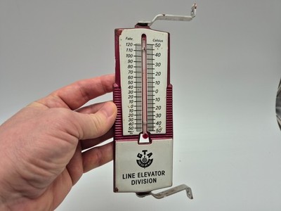 Vintage GTA the CO-OP WAY Line Elevator Division 6.5  Metal Thermometer WORKS!