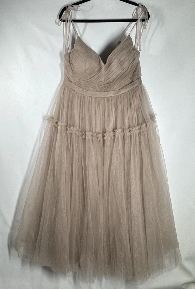 Barbie Colección Azazie 1035 Vestido Taupe Tamaño Personalizado Busto 42” Cintura 36” Pequeño Foto 4 de 4