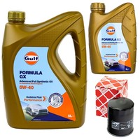 MotoröL Set Gulf Formula GX 5W-40 6 Liter + ÖLfilter FüR Opel Vectra B Caravan