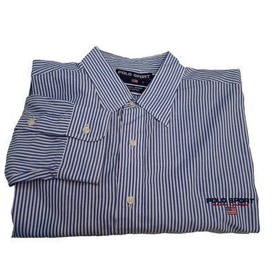 デッドストック ralph lauren lowell sport ネイビー Vintage Ralph Lauren Polo Sport Striped Shirt blue white flag