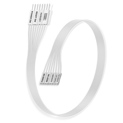 White Motherboard Front Panel Extension Cables 24AWG HDD LED 100cm/39.4 Inch