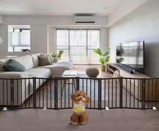 Low-profile metal pet door, can be placed independently and folded, black.