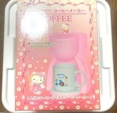 Sanrio Hello Kitty Coffee Maker 6.11oz 5.31x5.31x8.46'' Pink AC100V 250W w/ Mug
