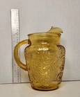 Vintage Anchor Hocking Amber Glass Spring Song DAISY Pitcher Ice Lip MSC-6