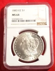 1883-CC Morgan Silver Dollar NGC MS64 *982*