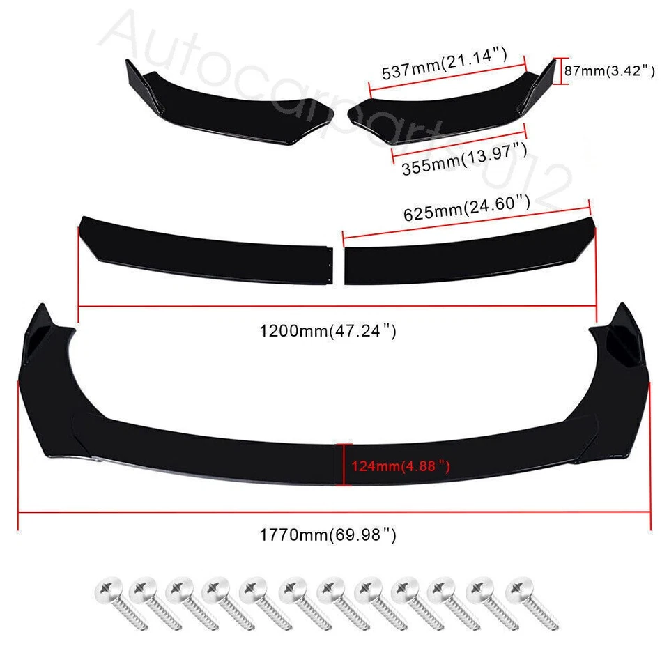 For Nissan Frontier Front Bumper Lip Splitter Side Skirts Rear Lip US STOCK - Изображение 2 из 4