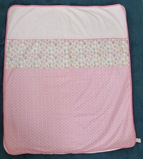 Mothercare Cot Blanket Coverlet Pink Floral Trees 110x120cm fleece reverse