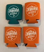 4  Ole Smoky Tennessee Distillery Can Koozie Beverage Insulator Orange Green