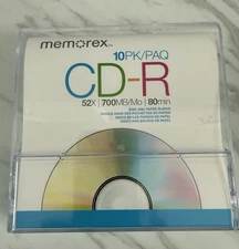 Opened box 9PK Memorex  CD-R 52x 700MB 80 Min Discs in Paper Sleeves