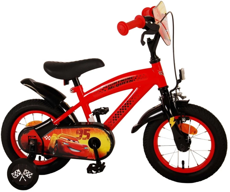 Cars Kinderfahrrad Rot 3-4,5 Jahre Fahrrad Hand/Rücktrittbremse Stützräder - Bild 2 von 4