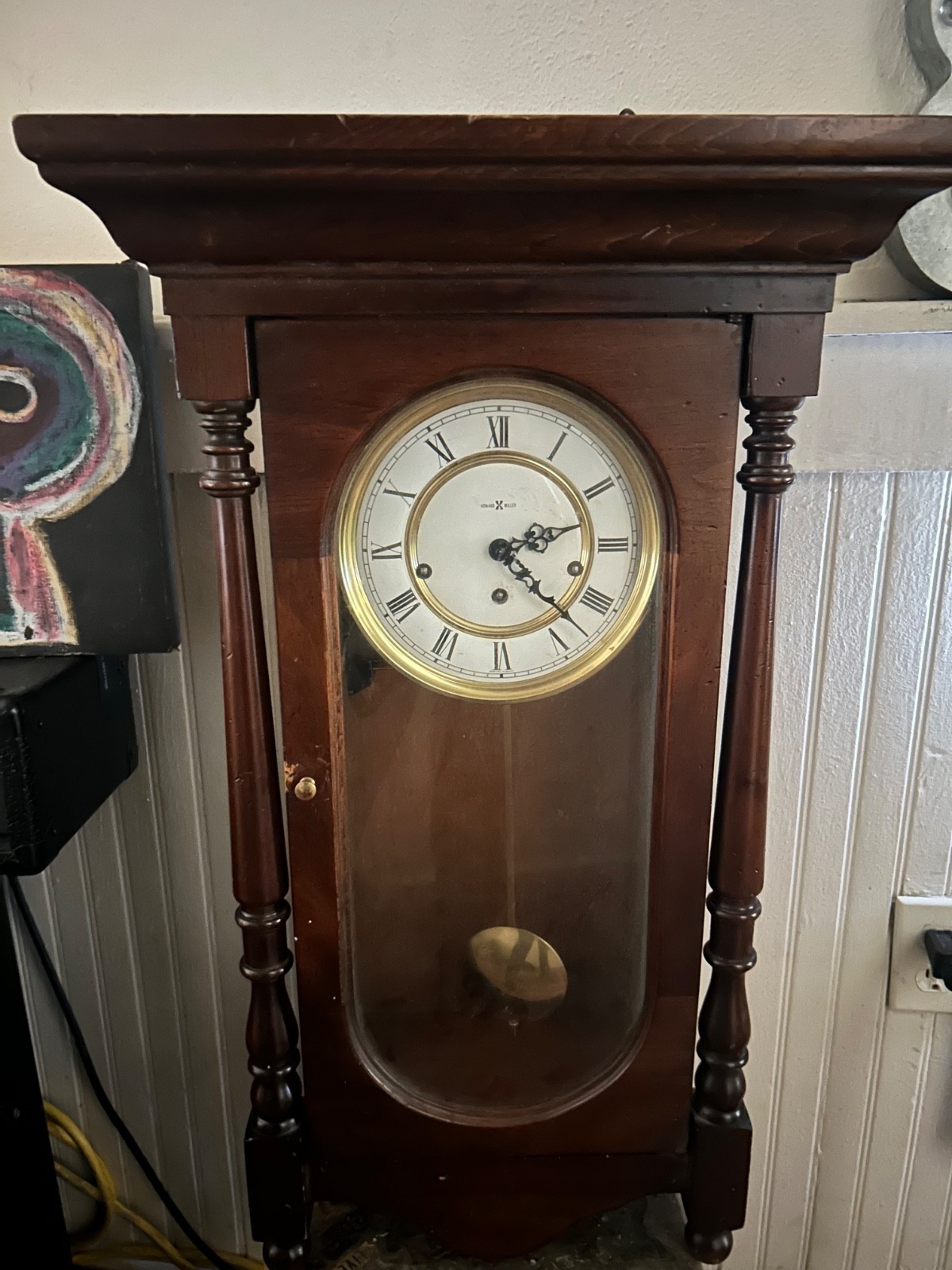 Vintage 1970s Howard Miller Wall Clock W/ Triple Chime & Key Tested 612-432