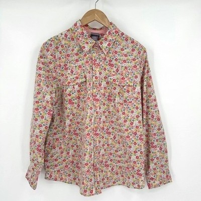 Laura Scott Multicolor Pink Floral Button Down Long Sleeve Shirt Women's L