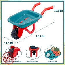 unanscre Kids Gardening Tool Set with Wheelbarrow Watering Can Toy