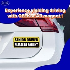 Senior Driver Car Magnet - Colorful, Reflective, Weather-R Color: Yellow/Black
