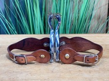 Ladies 1/2" Wide Western Spurs w Brown Leather Straps