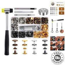 High-Quality 120 Snap Fasteners Set - Copper Metal Buttons for DIY Leather Works