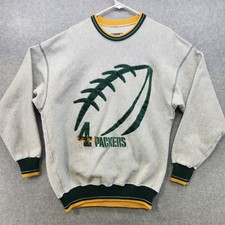 Vintage Green Bay Packers Sweater Mens XL Gray NFL Football Brett Favre 90s