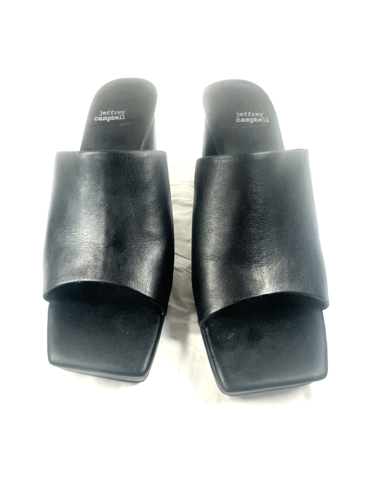 Jeffrey Campbell Dress Code Square Toe Black Leat… - image 2