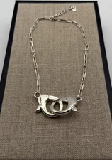 NEW Uno de 50 SER INSEPARABLE Necklace Silver Intertwined Large Locks Chain