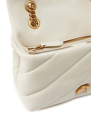 PINKO Love Puff Mini CL Sheep Nappa S Umhängetasche Tasche White - Antique Gold