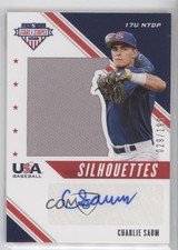 2020 USA Baseball Stars & Stripes Silhouettes Signatures Charlie Saum Auto 1u6