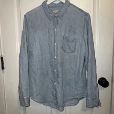 Rails Chambray Button Up Ingrid Medium Vintage With Stars Blue  Size L