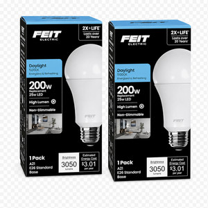 Feit Electric 200W Equivalent A21 LED Bulb Daylight 5000K 3050LM 2 Pack OM200/85