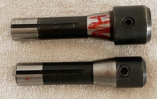 LOT OF 2 PRECISION R8 SHANK END MILL HOLDERS  1/2" 5/8"  TOOL