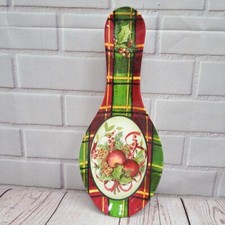Keller Charles Apples Plaid Spoon Rest Design by Susan Winget Melamine 9.5" V2