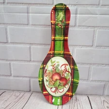Keller Charles Apples Plaid Spoon Rest Design by Susan Winget Melamine 9.5" V2