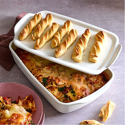 PAMPEREDCHEF Stone Rectangular Baker With Tray. Free Shipping