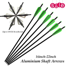 6/12P Archery Crossbow Bolts Aluminium Arrows 3-Blade Arrowheads Hunting Target