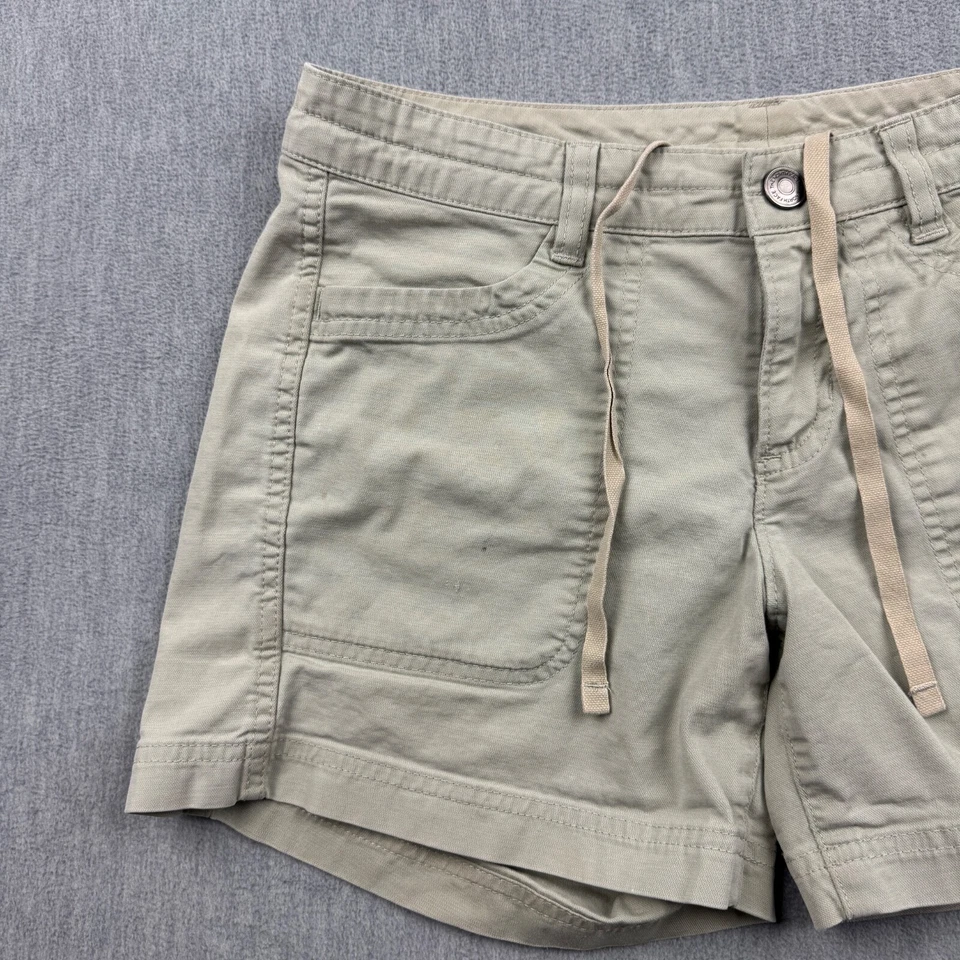 Pantalones Cortos The North Face Mujer 4 Beige Caqui Algodón Cordón Senderismo Aire Libre Foto 4 de 4