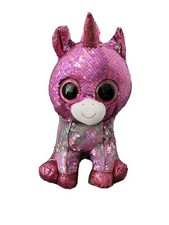 Ty Beanie Boos 10" Sparkle Pink Sequins Unicorn Plush Stuffed Animal