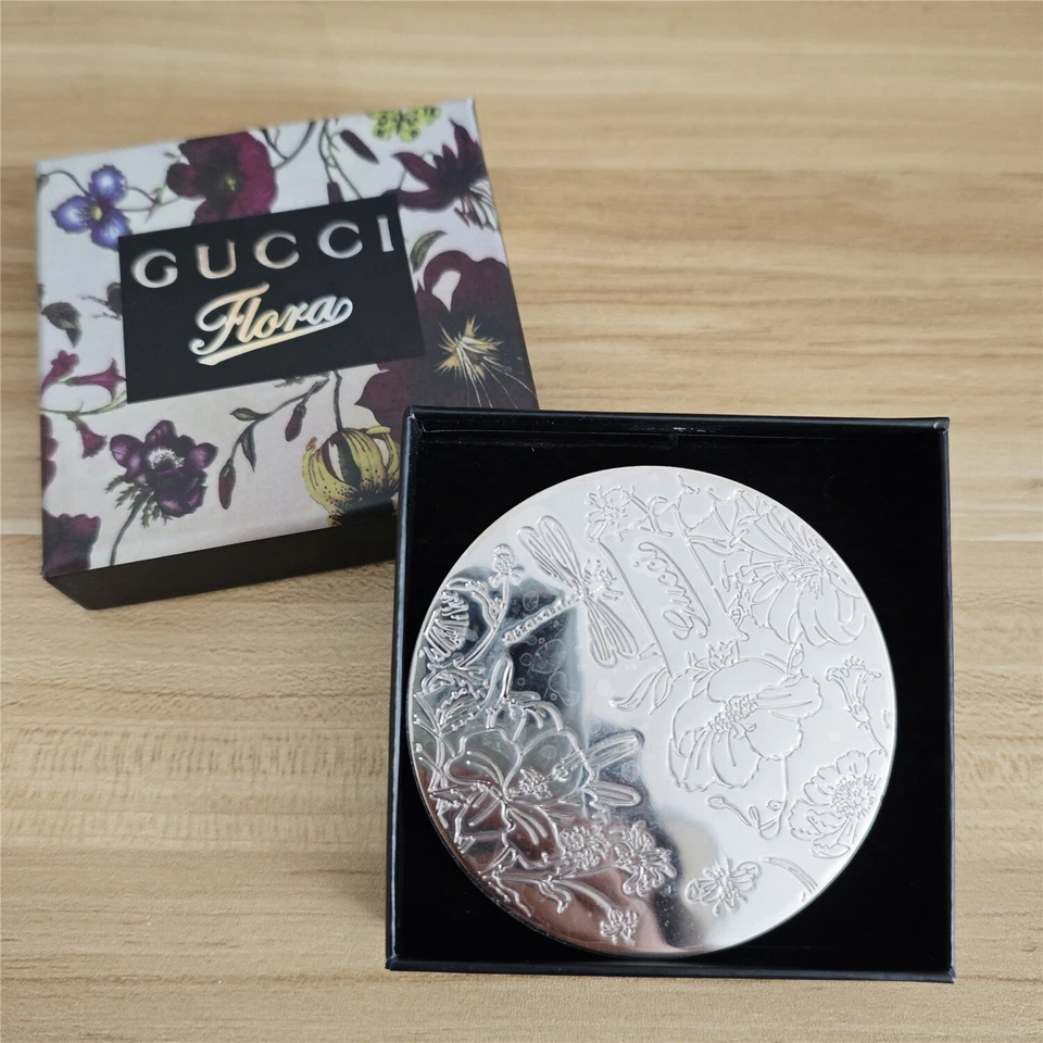 Espejo Espejo Compacto con Caja Flor Plateada Foto 4 de 4