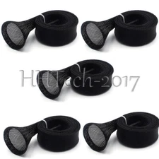 Lot 5 30mm Black Baitcasting Rod Sleeve Fishing Rod Covers Rod Jackets Socks