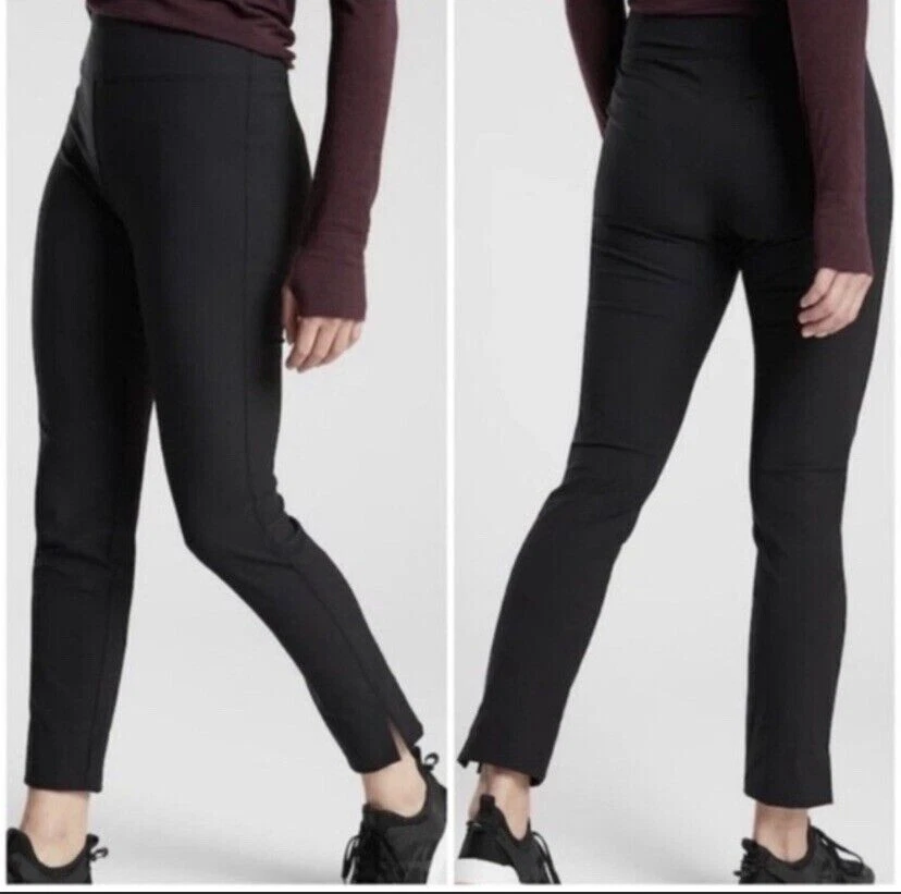 ATHLETA Women's Wander Slim Stretch Ankle Pant Sz 8 Black Cargo Pockets 353450