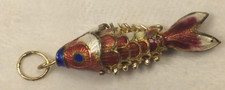 Vintage Articulated Koi necklace charm 4