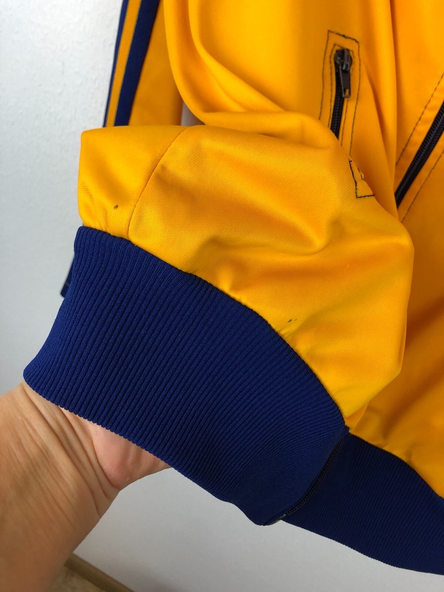 Vintage 80's Adidas Nylon Jacket Track Top Mens Yellow Rare Vintage 80's Adidas Nylon Jacket Track Top Mens Yellow Rare