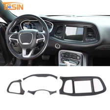 Matte Black Center Console Dashboard Panel Trim for Dodge Challenger 2015-2023