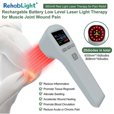Cold Laser Therapy for Neuropathy Treatment Feet Hand Back Rechargable Batteries