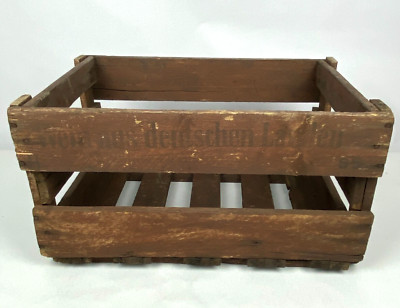 Vintage Wine Wooden Crate Wein Aus Deutschen Panelled Large 18x12x10 Rustic