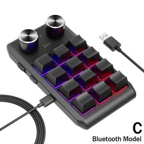 12 Key Keyboard Custom Shortcuts RGB Programmable Keys Bluetooth W8Z9 - Afbeelding 17 van 20
