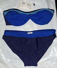 Navy Blue Bikini Top & Bottoms - Bandeau Set - Lolly Pop Noric Swim
