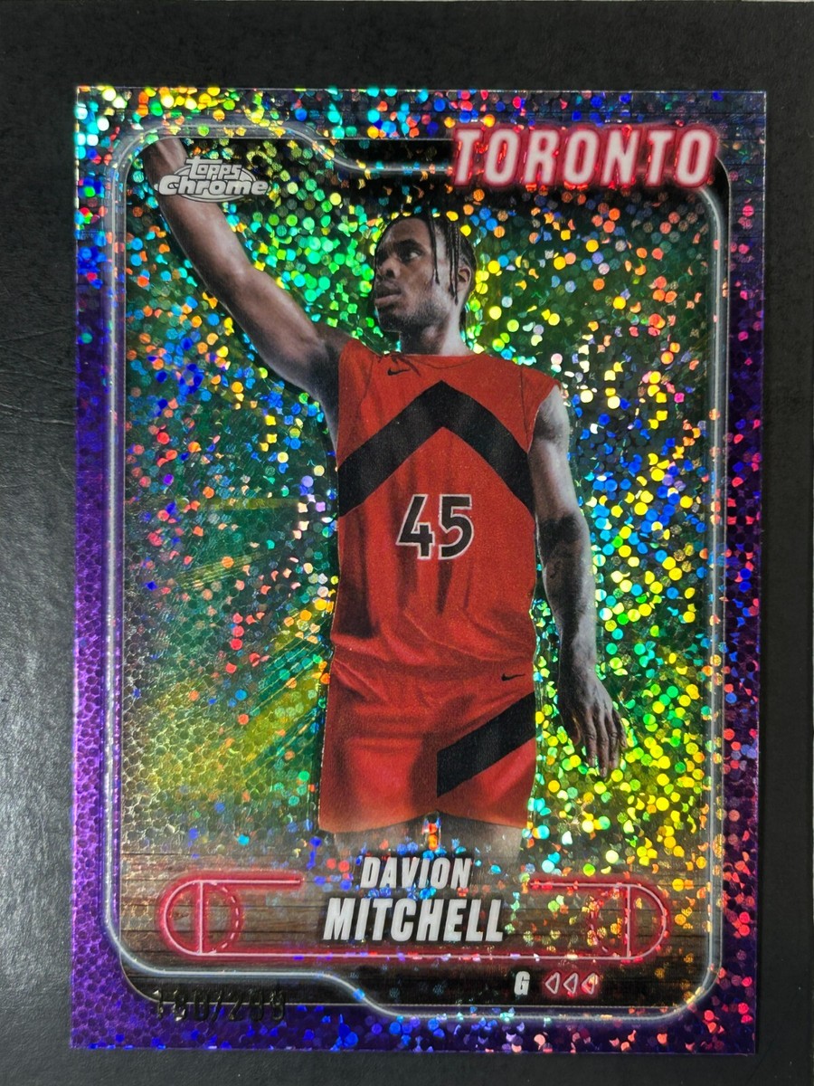 128 Davion Mitchell, Raptors 2024-25 Topps Chrome PURPLE SPECKLE
